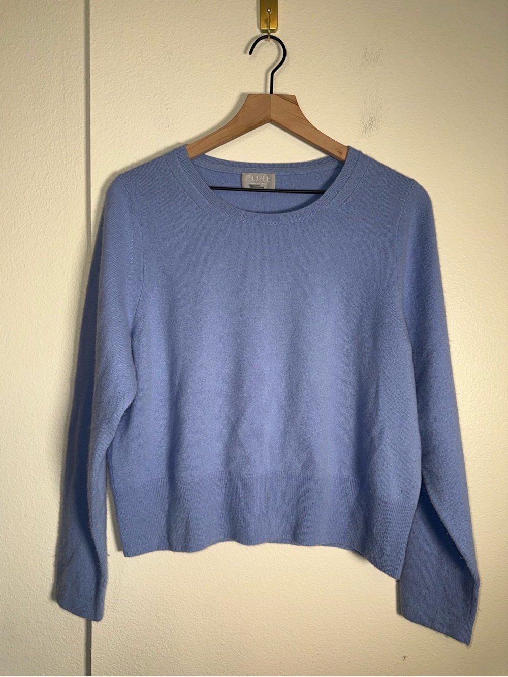 PURE Collection 100% Cashmere lightweight plus size cozy crewneck sweater 18